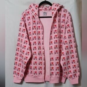 NYC I Love NY Women's Pink Hoodie. Size L